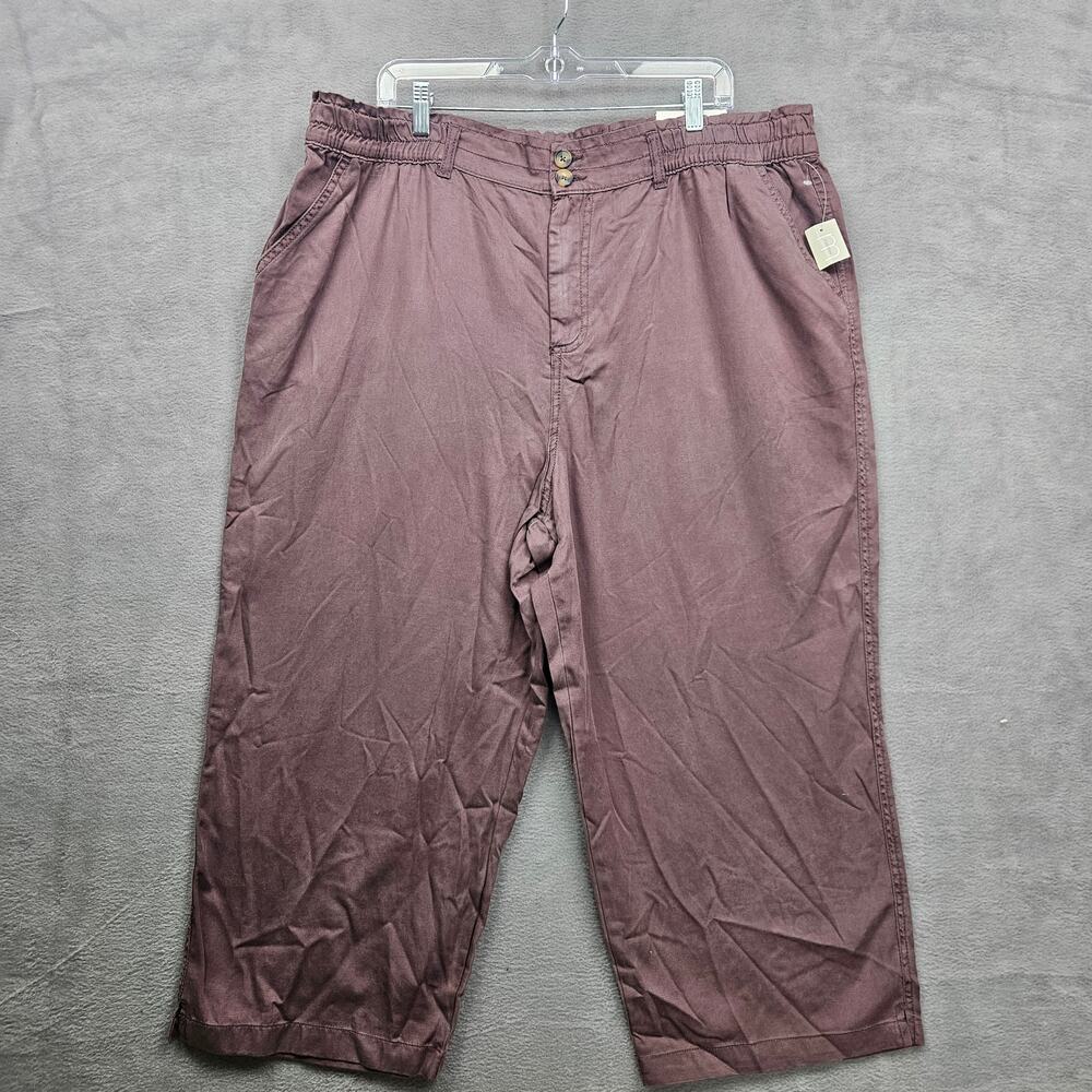 Maurices Wide Leg Crop Pants XL Brown Pull On Weekend High Rise NWT